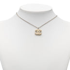 Chanel CC Logo Silver White Metal Coral — view 5