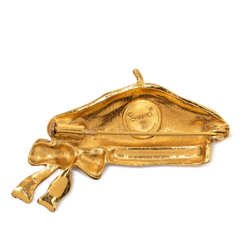 Chanel Beret Ribbon Motif Gold Plated — view 2