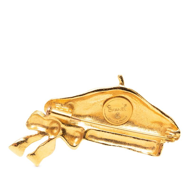 Chanel Beret Ribbon Motif Gold Plated — view 3