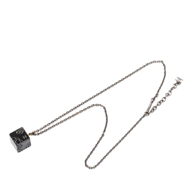 Chanel CC Logo Camellia Cube Black Plastic Metal — view 3