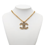 Chanel CC Logo Gold Black Plated Enamel — view 6