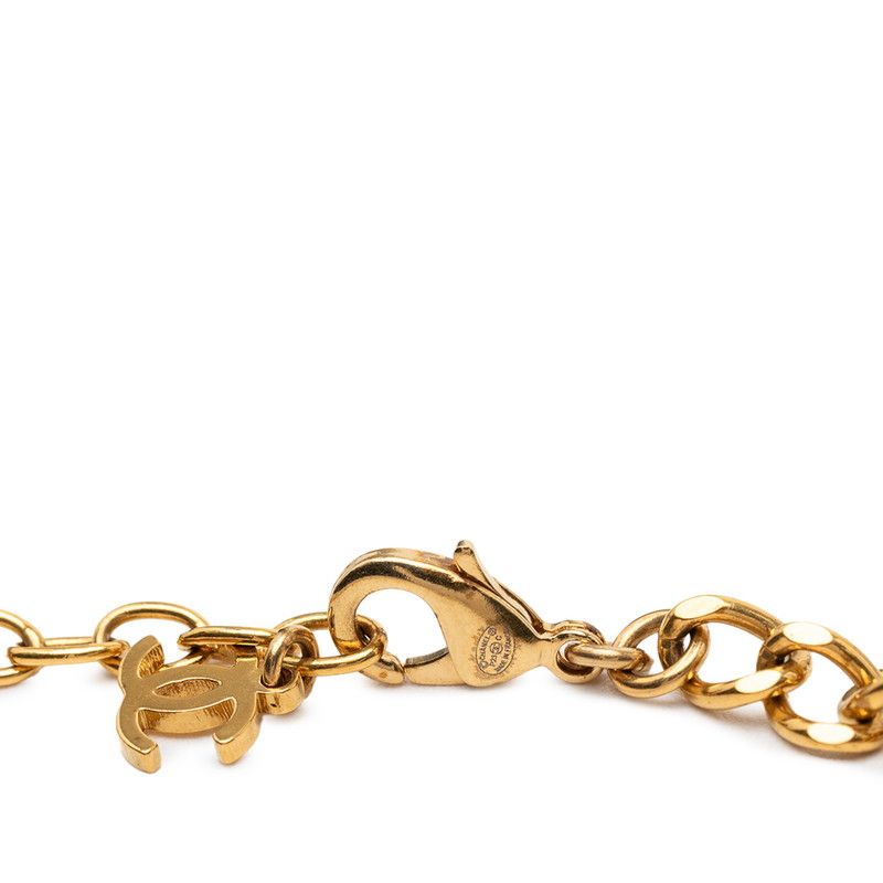 Chanel CC Logo Gold Black Plated Enamel — view 4