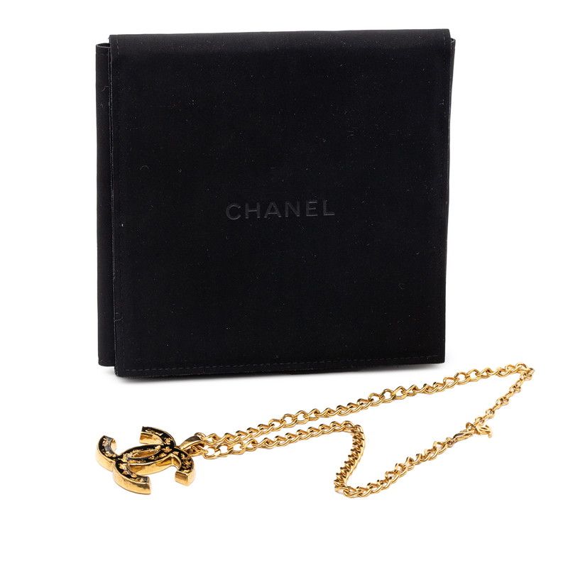 Chanel CC Logo Gold Black Plated Enamel — view 5