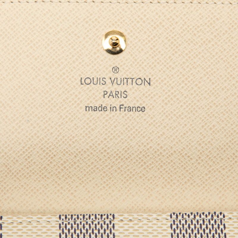Louis Vuitton Damier Azur Portefeuille Elise White Leather — view 6