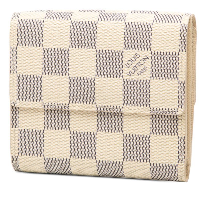 Louis Vuitton Damier Azur Portefeuille Elise White Leather — view 2