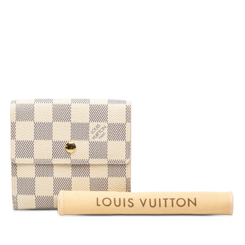 Louis Vuitton Damier Azur Portefeuille Elise White Leather — view 8