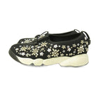 Dior Fusion Crystal Vision Sneakers Floral Applique Mesh Black 34 — view 2