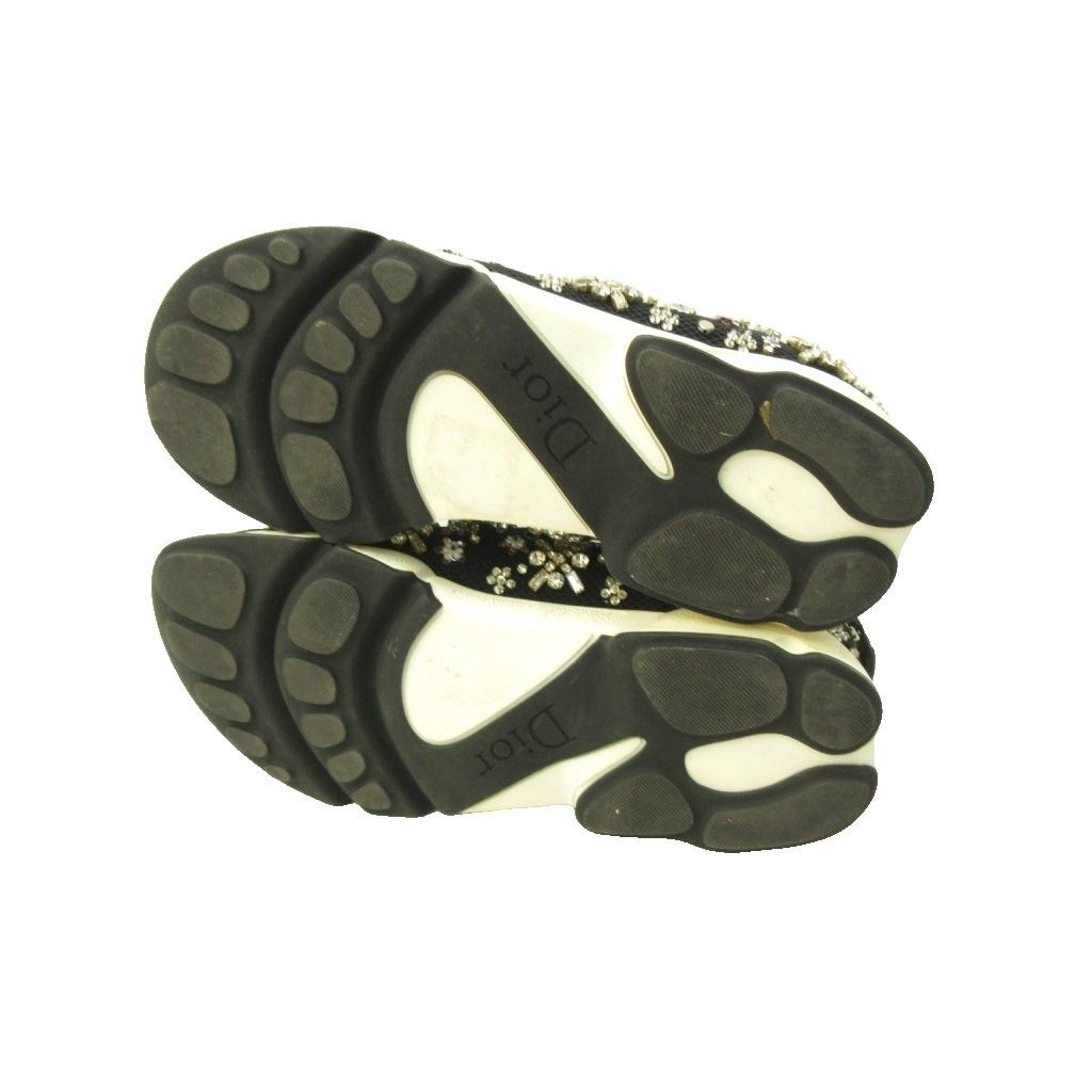 Dior Fusion Crystal Vision Sneakers Floral Applique Mesh Black 34 — view 8