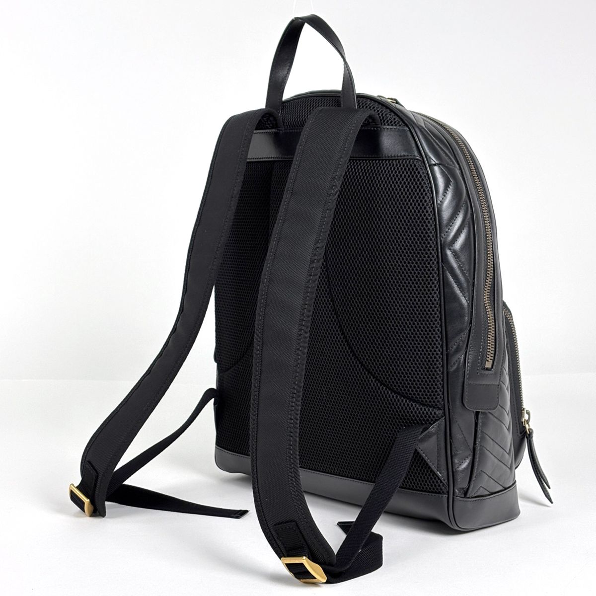 Gucci GG Marmont Backpack Logo Leather Black — view 2