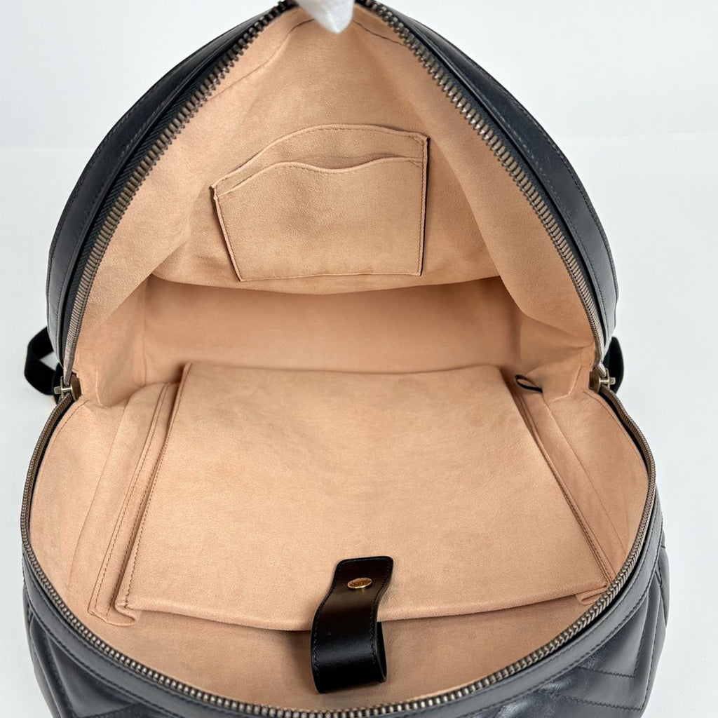 Gucci GG Marmont Backpack Logo Leather Black — view 8