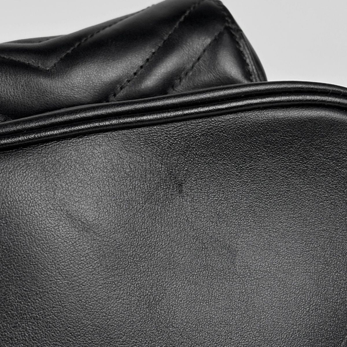 Gucci GG Marmont Backpack Logo Leather Black — view 4