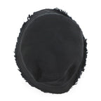 Prada Bucket Hat Fringe Triangle Logo Cotton M Black — view 4
