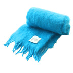 Loewe Mohair Fringe Shawl Scarf Turquoise Blue SS OS — view 5