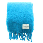 Loewe Mohair Fringe Shawl Scarf Turquoise Blue SS OS — view 2
