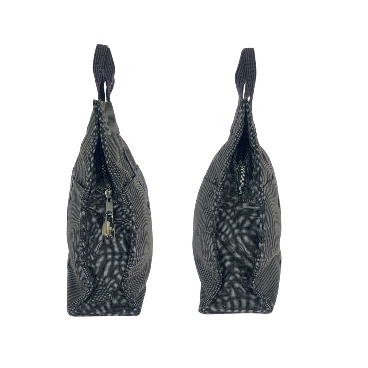 Hermes Her Line MM Gray Silver Canvas Tote — view 8