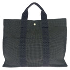 Hermes Her Line MM Gray Silver Canvas Tote — view 2