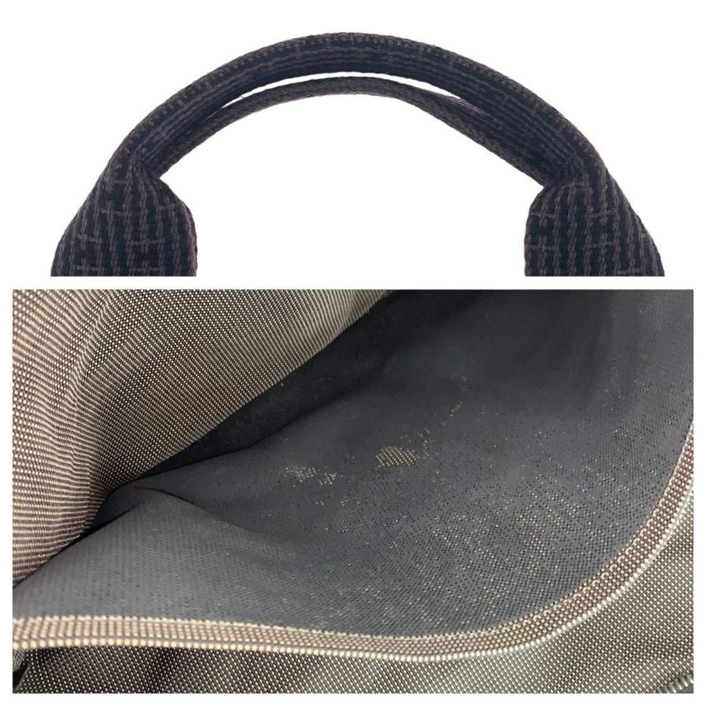 Hermes Her Line MM Gray Silver Canvas Tote — view 6