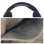 Hermes Her Line MM Gray Silver Canvas Tote — view 6