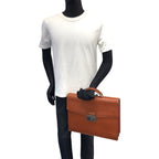 Prada Brown Silver Leather Business — view 7
