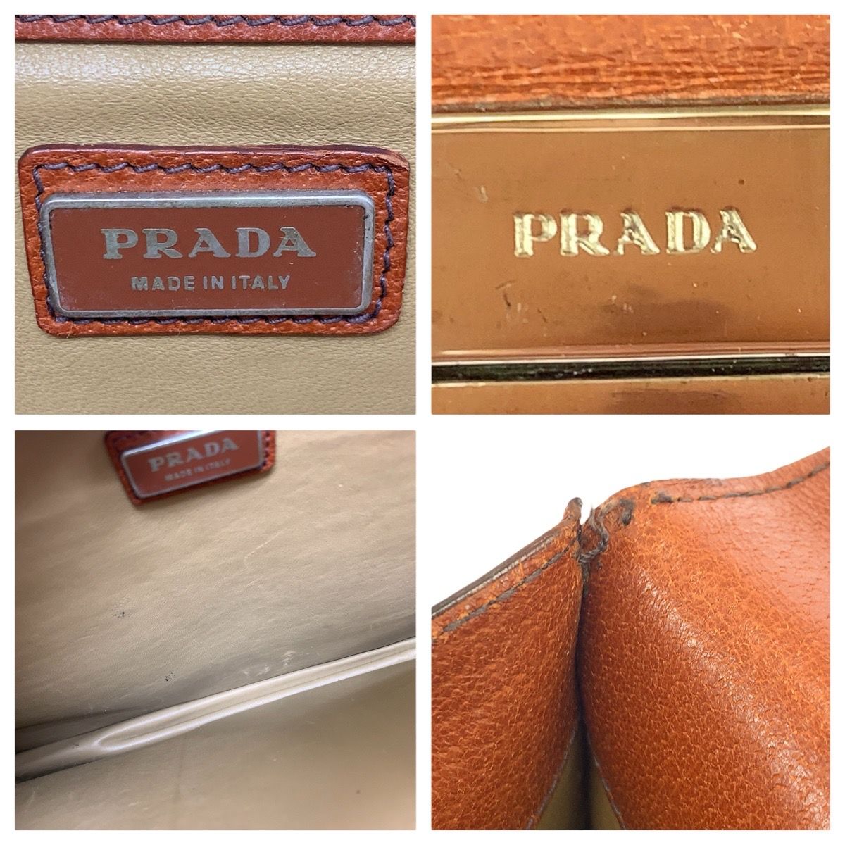Prada Brown Silver Leather Business — view 4