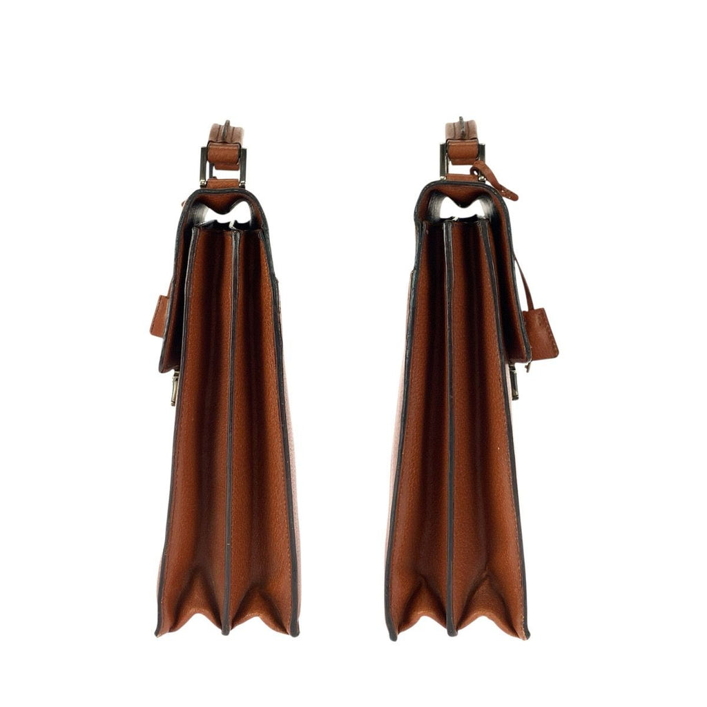 Prada Brown Silver Leather Business — view 8