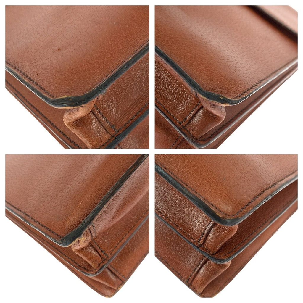 Prada Brown Silver Leather Business — view 3