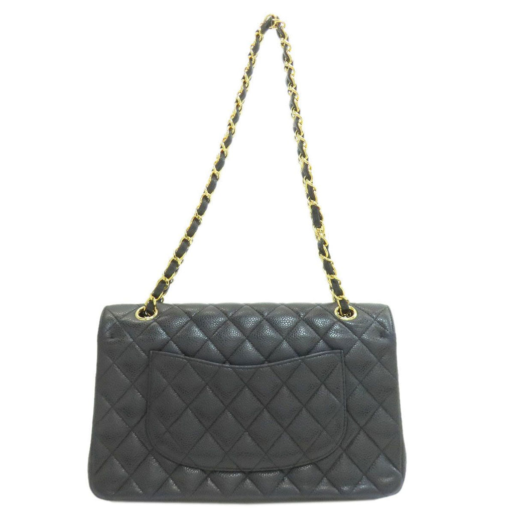 Chanel Quilted Double Flap Gold Shoulder Bag Grained Calfskin — view 2