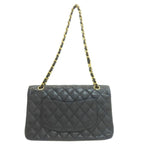Chanel Quilted Double Flap Gold Shoulder Bag Grained Calfskin — view 2