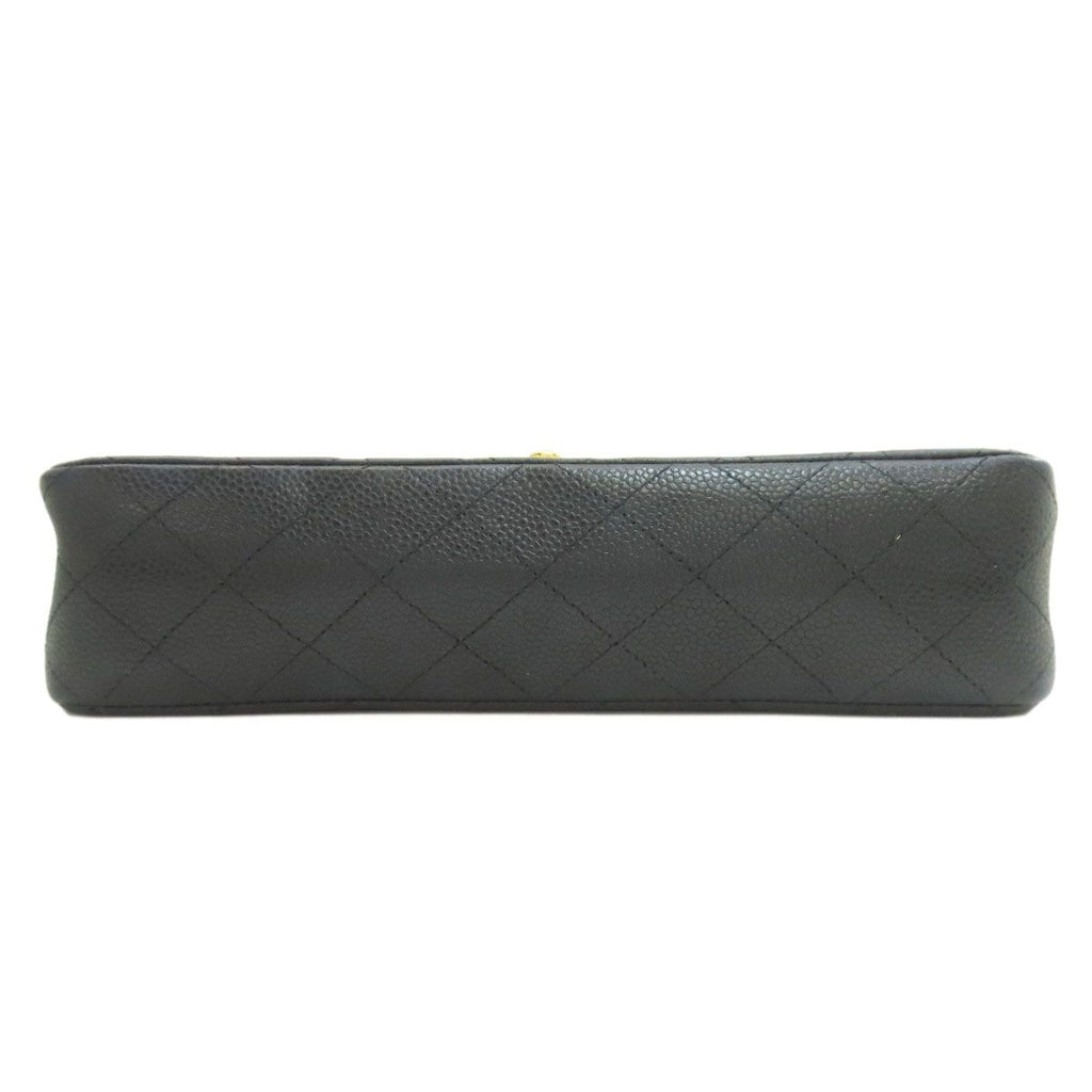 Chanel Quilted Double Flap Gold Shoulder Bag Grained Calfskin — view 4