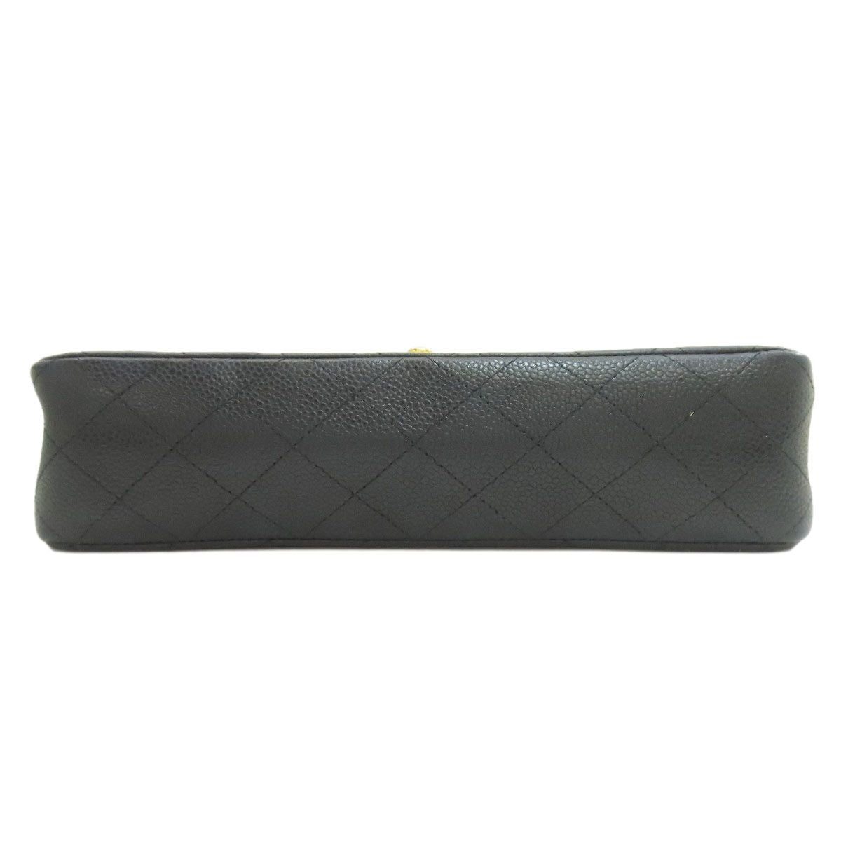 Chanel Quilted Double Flap Gold Shoulder Bag Grained Calfskin — view 4