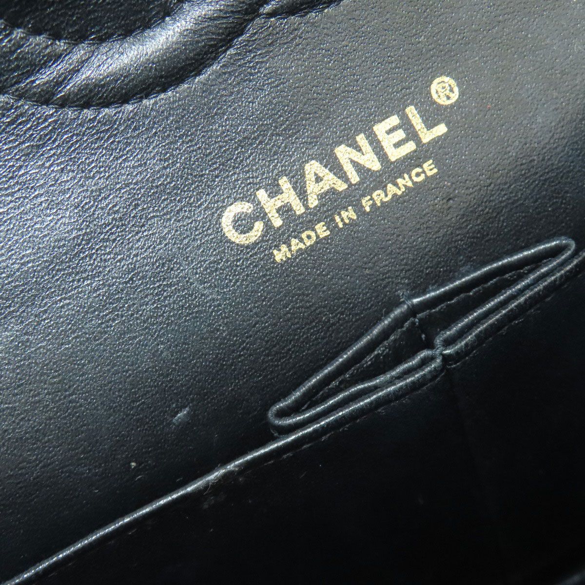 Chanel Quilted Double Flap Gold Shoulder Bag Grained Calfskin — view 9