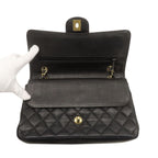 Chanel Quilted Double Flap Gold Shoulder Bag Grained Calfskin — view 5