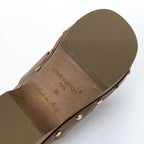 Louis Vuitton Cottage Line Sandals Shoes Leather Brown Gold Logo Studs Sabot — view 8