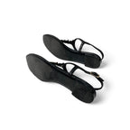 Chanel Sandals Shoes Leather Black Gold CC Logo Star Quilted Thong Flat — view 6