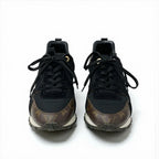 Louis Vuitton Run Away Line Monogram Sneakers Shoes Leather Patent Black — view 3
