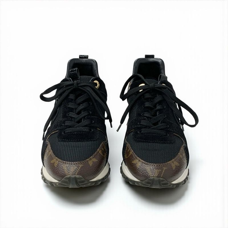 Louis Vuitton Run Away Line Monogram Sneakers Shoes Leather Patent Black — view 3