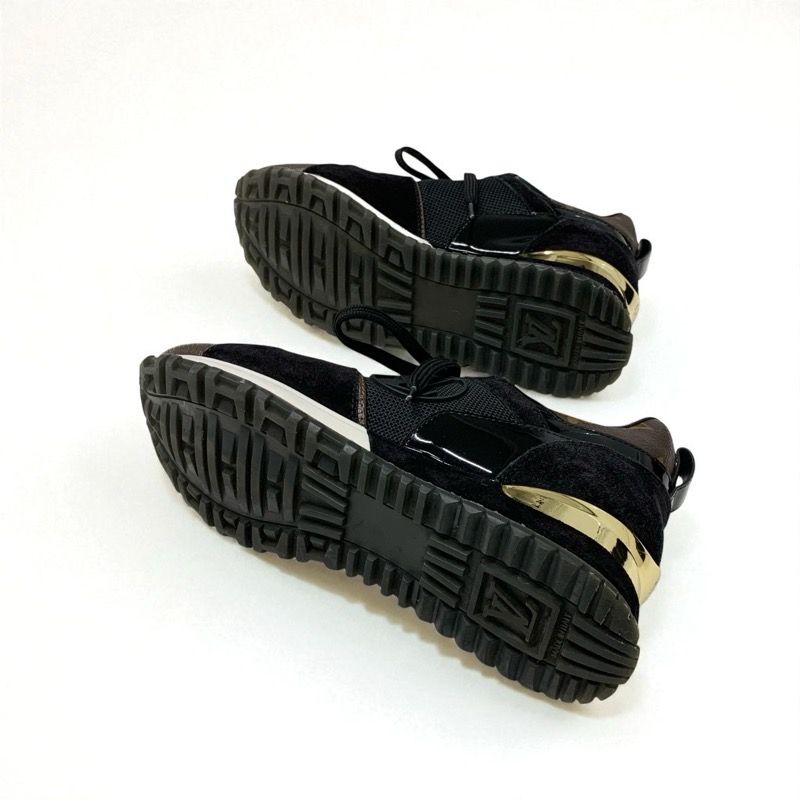 Louis Vuitton Run Away Line Monogram Sneakers Shoes Leather Patent Black — view 7