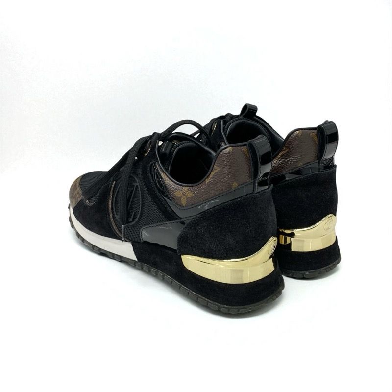 Louis Vuitton Run Away Line Monogram Sneakers Shoes Leather Patent Black — view 5