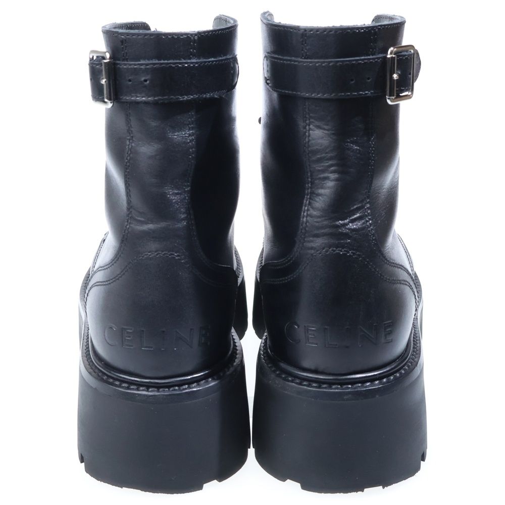 Celine Bulky Lace Up Boots Black — view 3