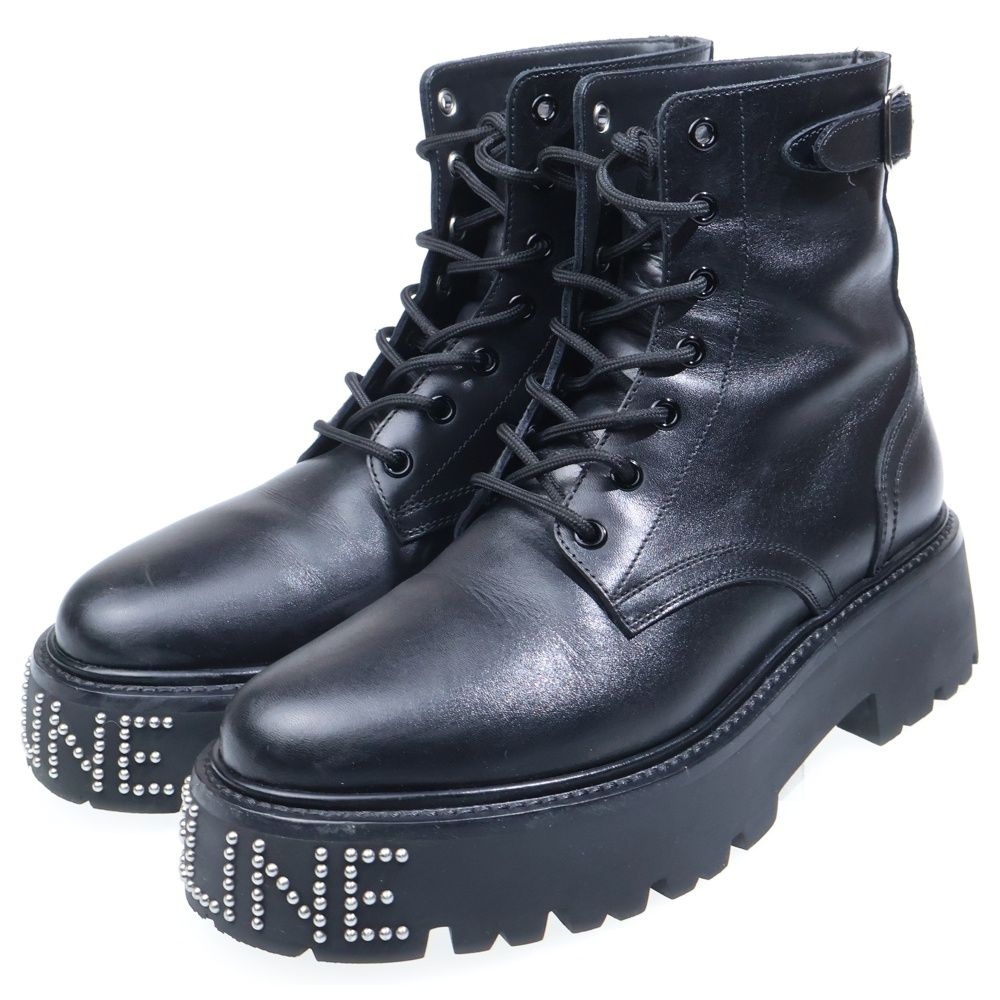 Celine Bulky Lace Up Boots Black — view 2