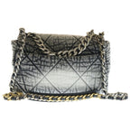 Chanel 19 Flap Shoulder Bag Gray Denim — view 2