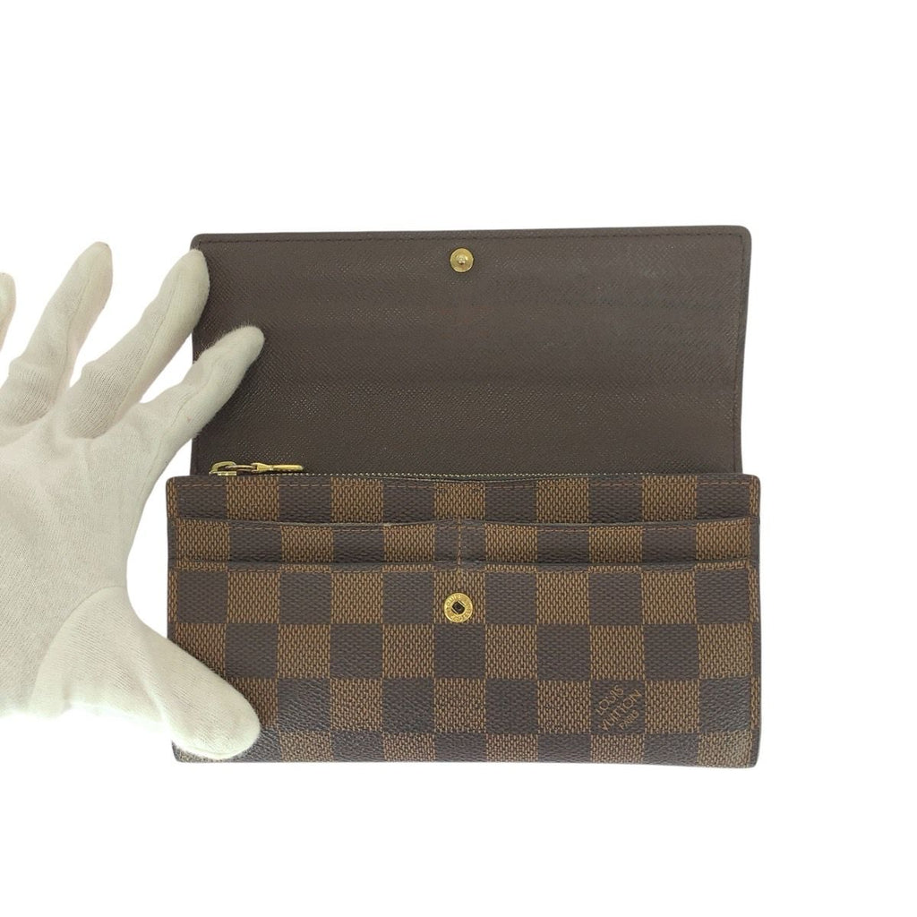 Louis Vuitton Damier Ebene Portefeuille Sarah Brown Gold — view 8