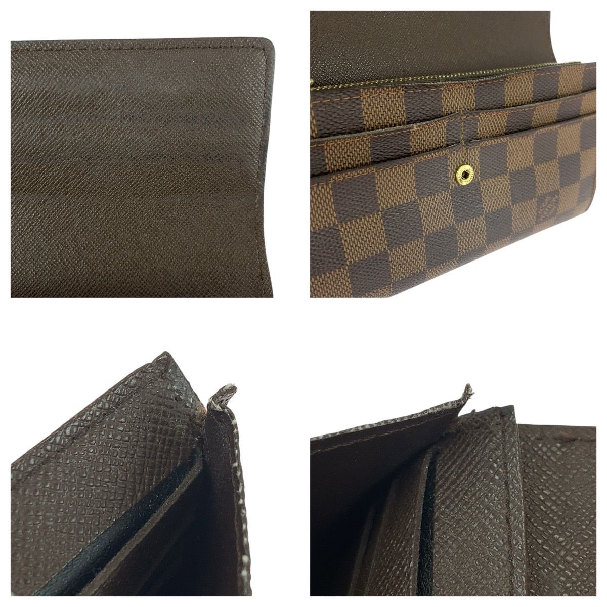 Louis Vuitton Damier Ebene Portefeuille Sarah Brown Gold — view 7