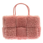 Bottega Veneta Maxi Intrecciato Arco Mouton Tote Pink — view 2