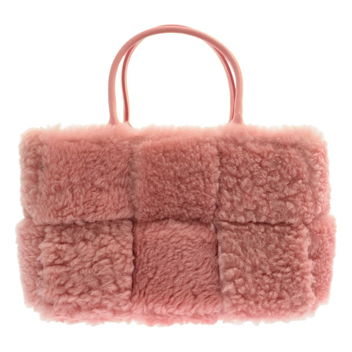 Bottega Veneta Maxi Intrecciato Arco Mouton Tote Pink — view 2