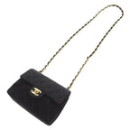 Chanel Mini Quilted Satin Gold Black Shoulder Bag — view 5