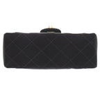 Chanel Mini Quilted Satin Gold Black Shoulder Bag — view 3