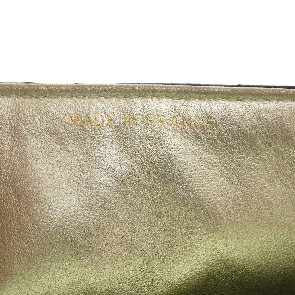 Chanel Mini Quilted Satin Gold Black Shoulder Bag — view 8