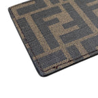 Fendi Card Case Leather Zucca Pattern FF Logo Brown Black — view 3