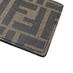 Fendi Card Case Leather Zucca Pattern FF Logo Brown Black — view 4